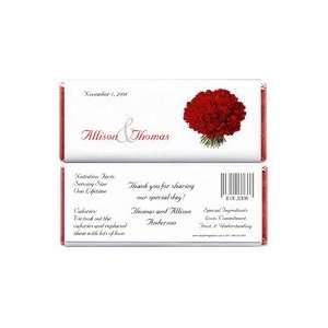 WA241   Red Rose Boquet Wedding Candy Bar Wrapper  Kitchen 