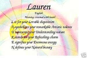 Lauren Personality and Meaning of Name Print  