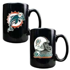  NIB Miami Dolphins NFL Ceramic Coffee Cup Mug Set Sports 
