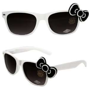  Cute Cat Kitty Bow Wayfarer Sunglasses   White & Black 