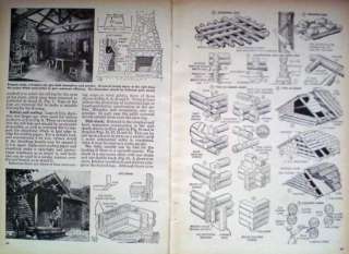   CABIN HOME Vintage 1946 Article BUILDING TIPS & ILLUSTRATIONS  