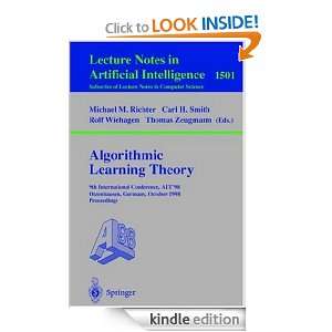 Algorithmic Learning Theory 9th International Conference, ALT 98 