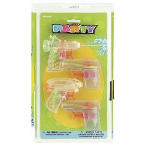  4 Clear Water Guns Party Favors: Toys & Games