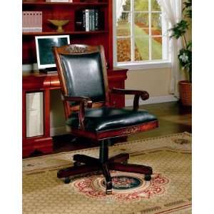  Black Vinyl And Wood Frame Chair: Home & Kitchen