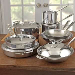 All Clad Tri Ply Stainless Steel Cookware Set, 14 piece 