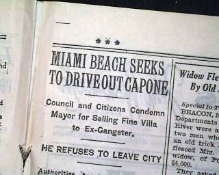 1928 AL Scarface CAPONE Chicago Gangster MOB Unwanted in MIAMI FL in 