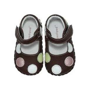   Baby Girl Shoes   Giselle Chocolate Brown with Polka Dots: Baby
