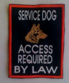   Sew On Patch   German Shepherd   SERVICE DOG ACCESS REQ BY LAW  