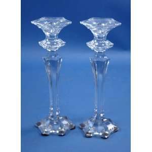  Pair of Crystal Candle Holders: Home & Kitchen