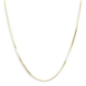  New 14k Yellow Gold Snake Chain Polished Necklace 1mm 
