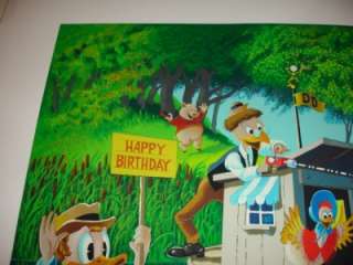 Carl Barks Hand Signed Litho SURPRISE PARTY MEMORY POND #53/500 Disney 