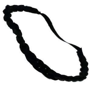  Braided Black Elasticated Hair Band: Jewelry