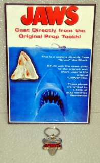 Jaws Movie Shark Tooth Replica with Display & Keychain  
