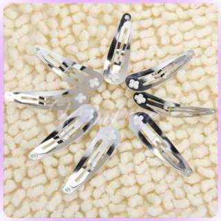 50 Silver Glue Pad Snap clips 5cm baby hair bow Craft  