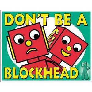  Comic Book Gumby Metal Tin Sign Dont be a Blockhead: Home 