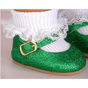  Green Glitter Mary Jane Shoes Fits American Girl Doll 