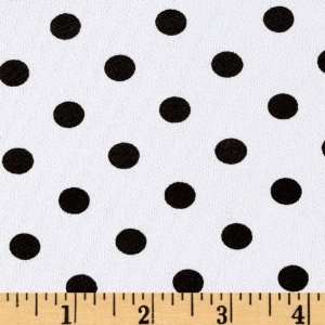 64 Wide Stretch Jersey ITY Crepe Knit Polka Dots White/Black Fabric 