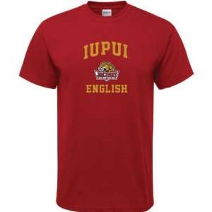  IUPUI Jaguars Cardinal Red English Arch T Shirt: Sports 