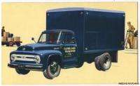 1953 FORD TRUCK FREIGHT VAN Original Factory Issue Ad Postcard  