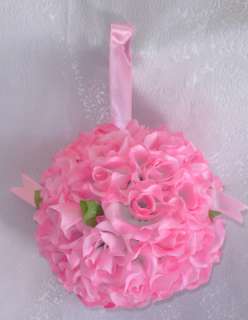 LARGE FLOWER BALLS Rose PETAL PINK Kissing Wedding Flowers Pew Bows 