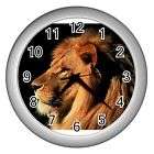 King Lion Wall Clock Silver GIFT DECOR COLLECTOR