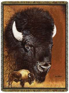 70x50 BISON Buffalo Tapestry Afghan Throw Blanket  