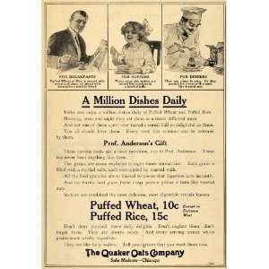   Ad Professor Anderson Puffed Wheat Rice Quaker Oat   Original Print Ad