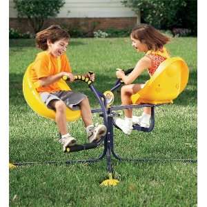  Outdoor Wurlybird Flyer Sturdy Spinning Ride, in Yellow: Toys & Games