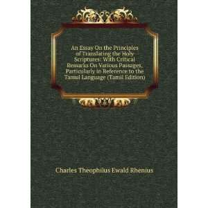   Language (Tamil Edition) Charles Theophilus Ewald Rhenius Books