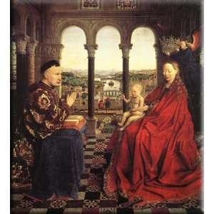   Virgin of Chancellor Rolin 27x30 Streched Canvas Art by Eyck, Jan van