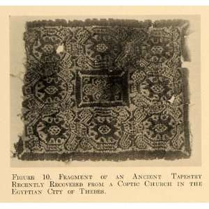  1918 Print Thebes Egypt Ancient Tapestry Coptic Church 