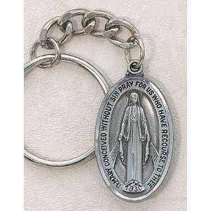   Pray for US Keychain Virgin Mary Protection Catholic Key Ring Jewelry