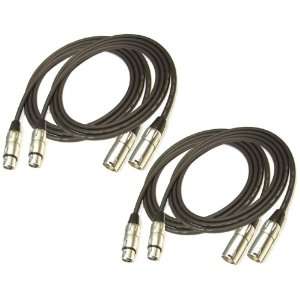  4 PACK 15 FT XLR MICROPHONE MIC PATCH SNAKE CABLE CORDS 