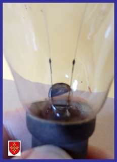 French 1900s ANTIQUE Triple Loop Carbon Filament Edison Light Bulb 