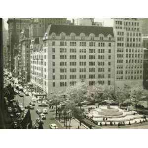  Busy Street at Plaza Hotel, New York City, (Elevated View 