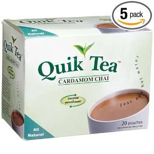 Quick Tea Cardamom Chai, 20 Count Boxes (Pack of 5)  