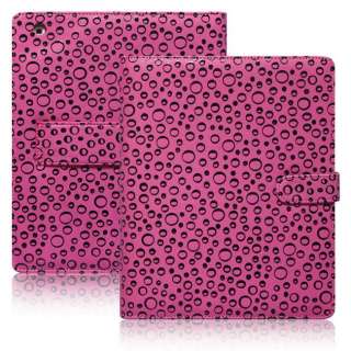 IPAD 3 PU Leather Case Cover with wireless bluetooth keyboard Pink New 