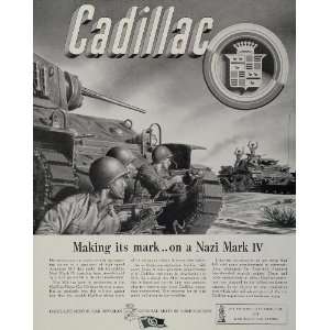  1943 WWII Ad Cadillac M 5 Light Tank German Mark IV WW2 