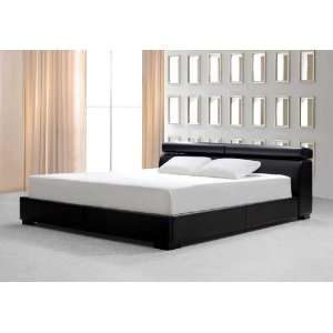  Vig Furniture Logan Queen Black Leather Bed with storage 