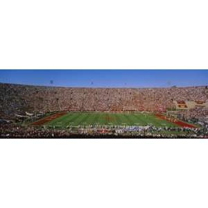 High Angle View of a Football Stadium Full of Spectators, Los Angeles 