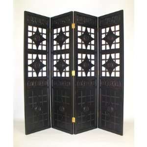    Black Gothic Diamond Wooden Room Divider Furniture & Decor