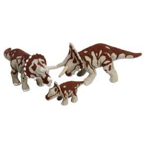  Eco Dome Triceratops Family Realistic 3 piece Dinosaur 