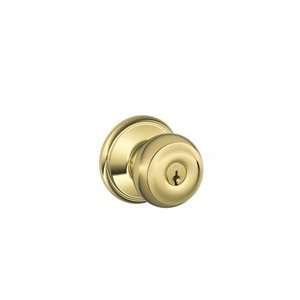   605 Bright Brass Storeroom Lock Georgian Style Knob: Home Improvement