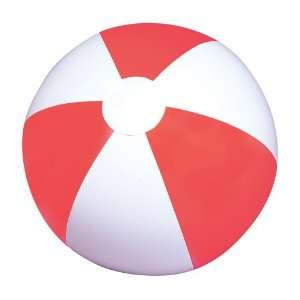  Red and White Inflatable Beach Balls: Toys & Games