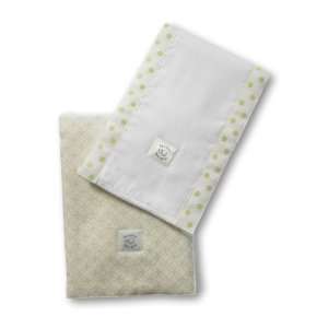 SwaddleDesigns Baby Burpie Set   Very Light Green with Kiwi Circle on 