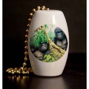 Gorilla Mountain Porcelain Fan / Light Pull