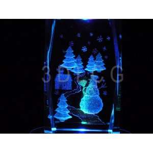  Snow Man 3D Laser Etched Crystal A 