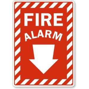 Fire Alarm (Arrow) Engineer Grade Sign, 14 x 10