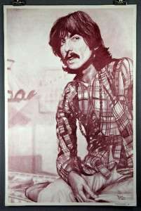 George Harrison Vintage Beatles Poster 1968 Drawing Vig  