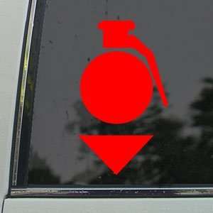  GRENADE Red Decal EXPLOSION WARNING ARROW FPS Car Red 